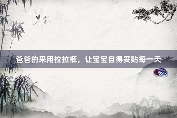 爸爸的采用拉拉裤，让宝宝自得妥贴每一天